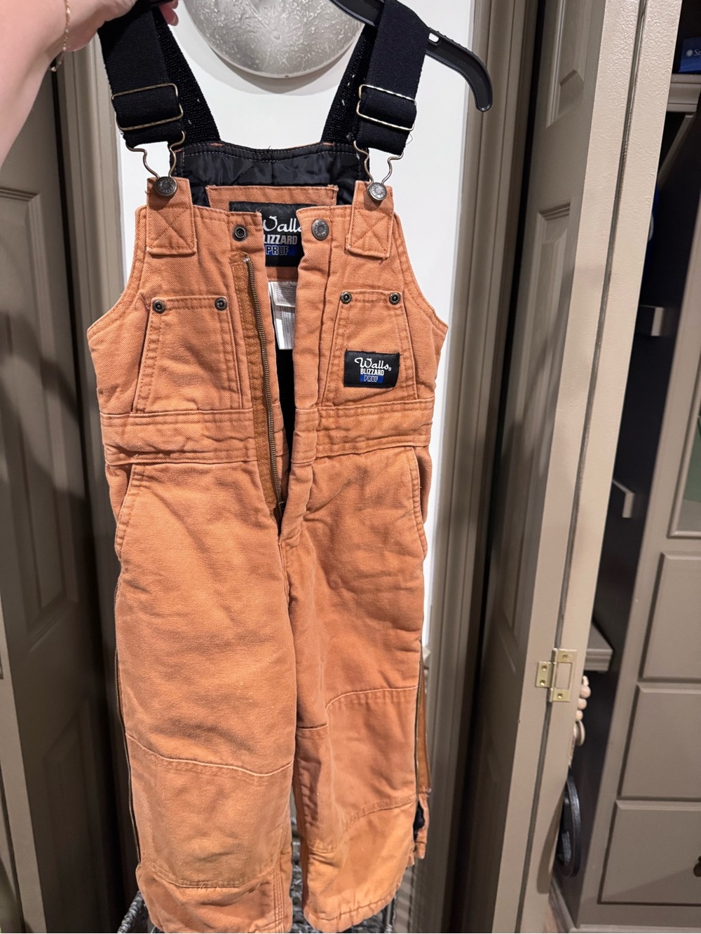 Walls Kids Tan Insulated Bib Overalls